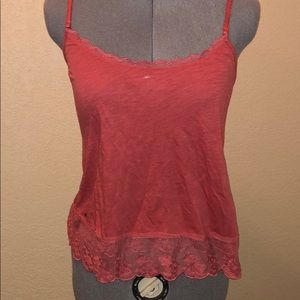 AE lace trim tank with adjustable straps